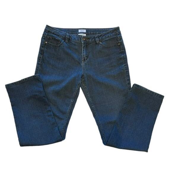 Liz Claiborne Size 10 City Fit Straight Jeans Blue Denim Mid Rise Stretch - Picture 14 of 15